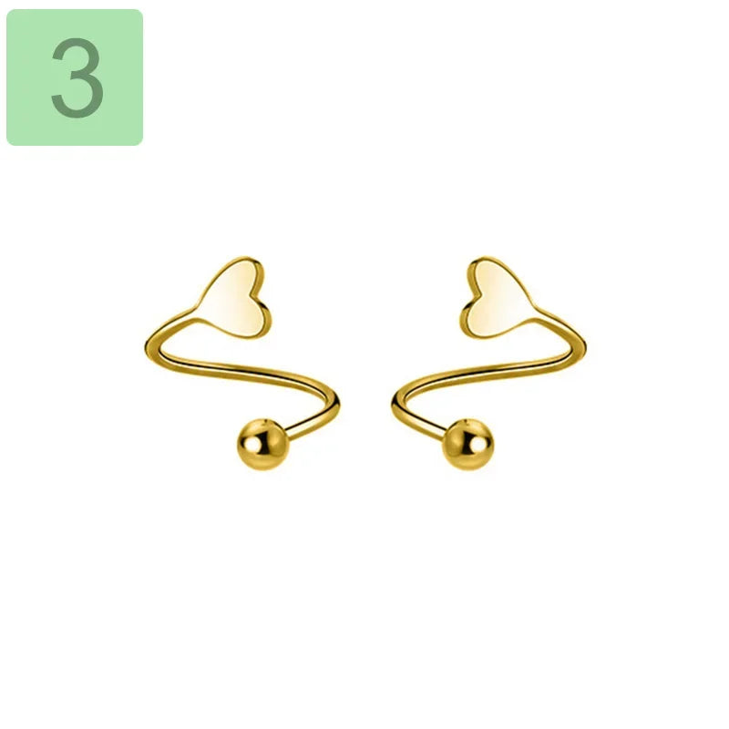 Aretes Mini Estrella y Corazón para Cartílago