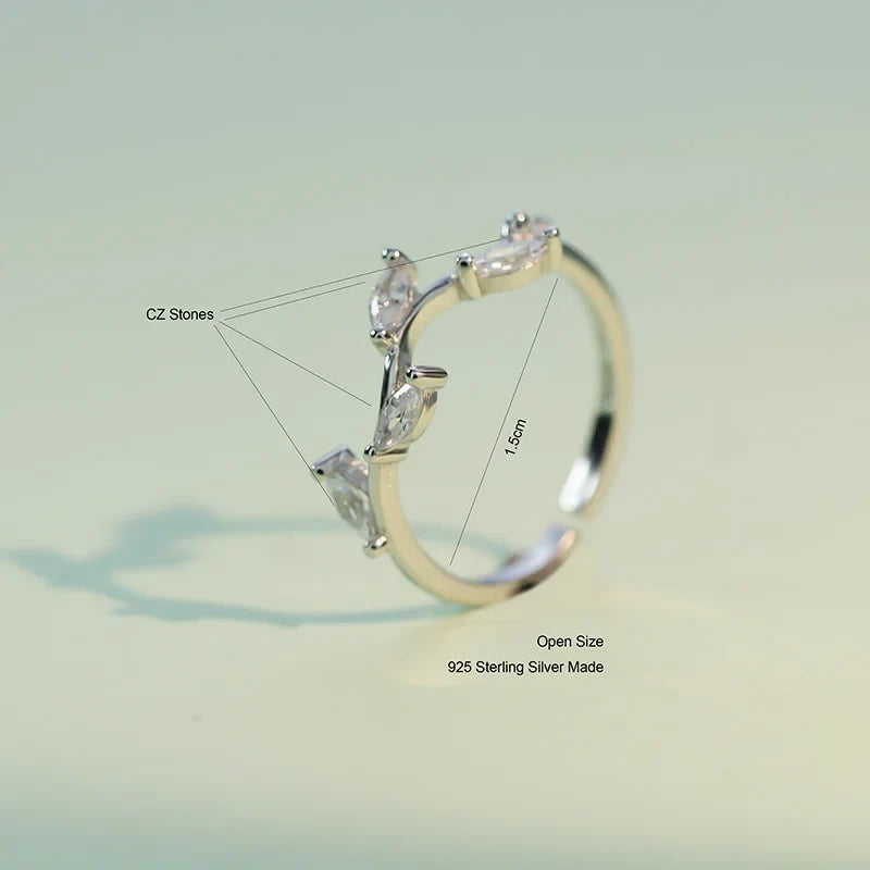 Anillo de Hojas Ajustable