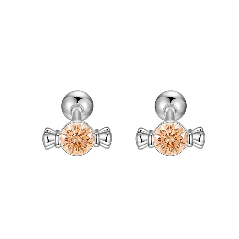 Aretes Caramelo con Zirconias