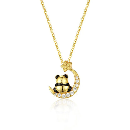 Collar Panda con Luna y Estrella