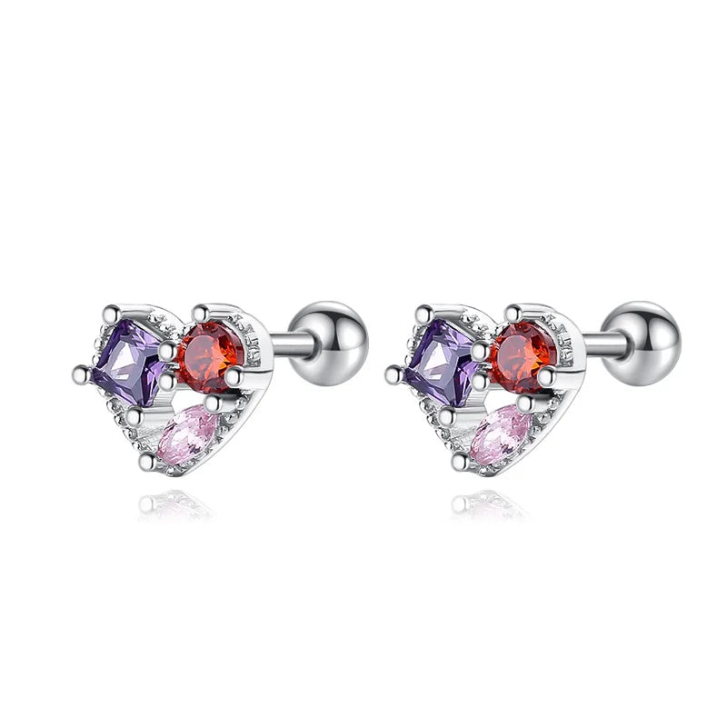 Aretes Corazón de Color
