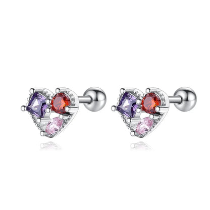 Aretes Corazón de Color