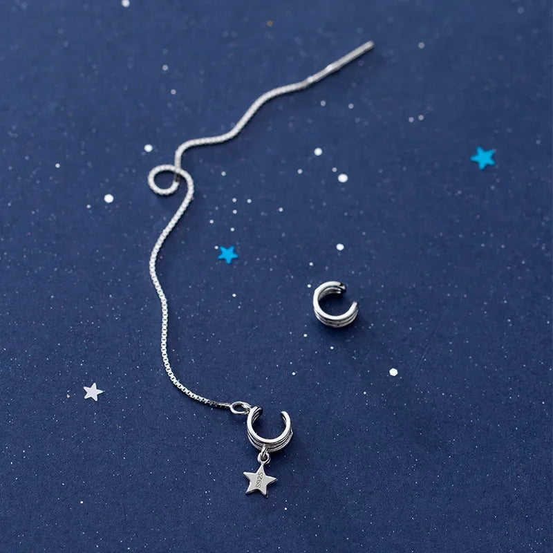 Ear Cuff Asimétrico de Tres Cadenas