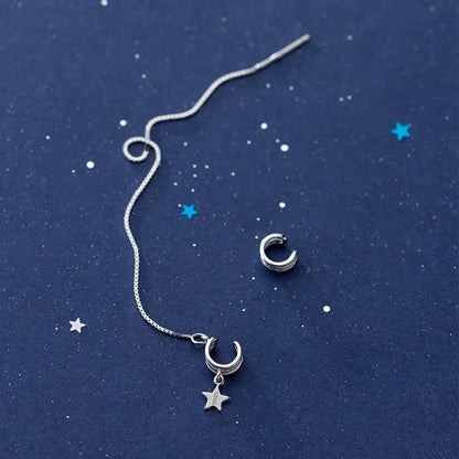 Ear Cuff Asimétrico de Tres Cadenas