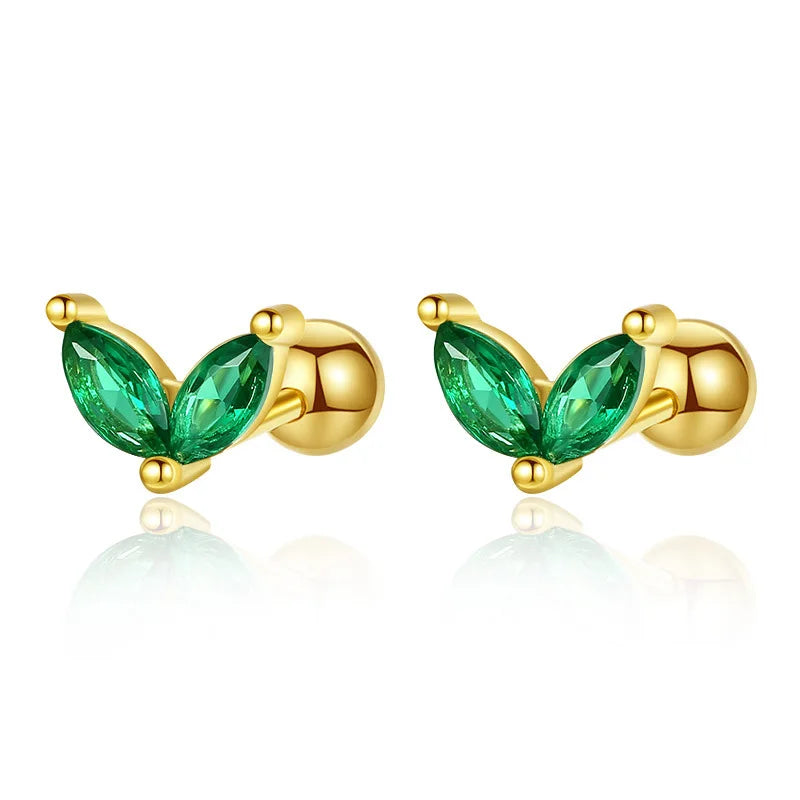 Aretes Hoja Brillante