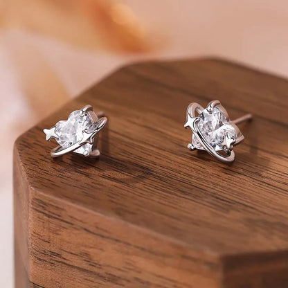 Aretes Corazón Blanco