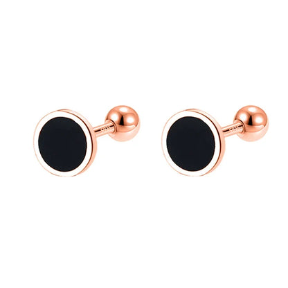 Aretes Geométricos con Esmalte Negro
