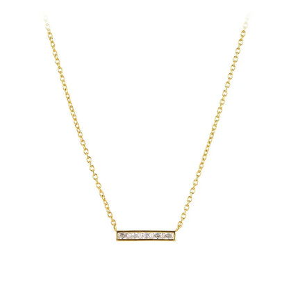 Collar Barra Cuadrada con Zirconias