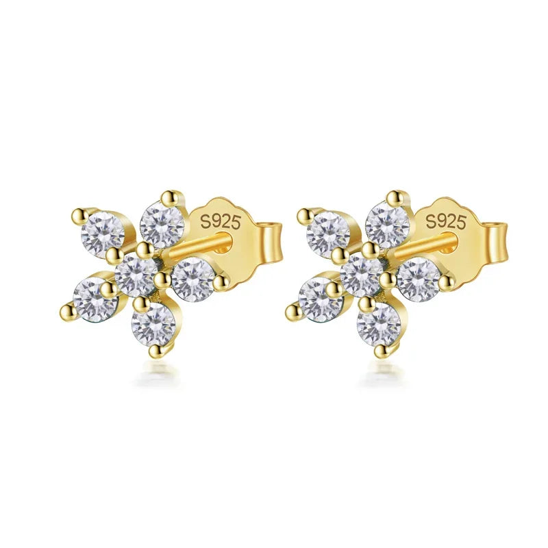 Aretes Flor con Zirconias de Color