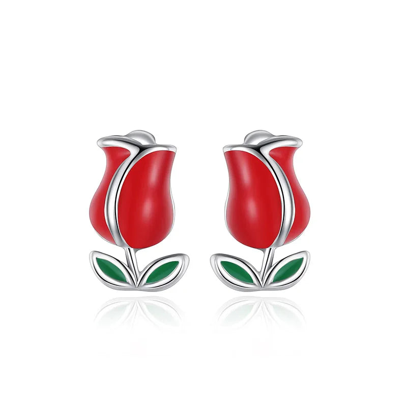 Aretes Hojas Esmaltadas Verdes