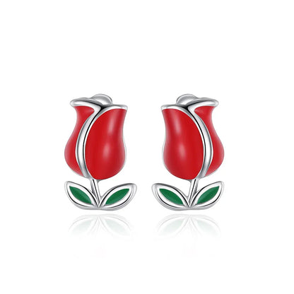 Aretes Hojas Esmaltadas Verdes
