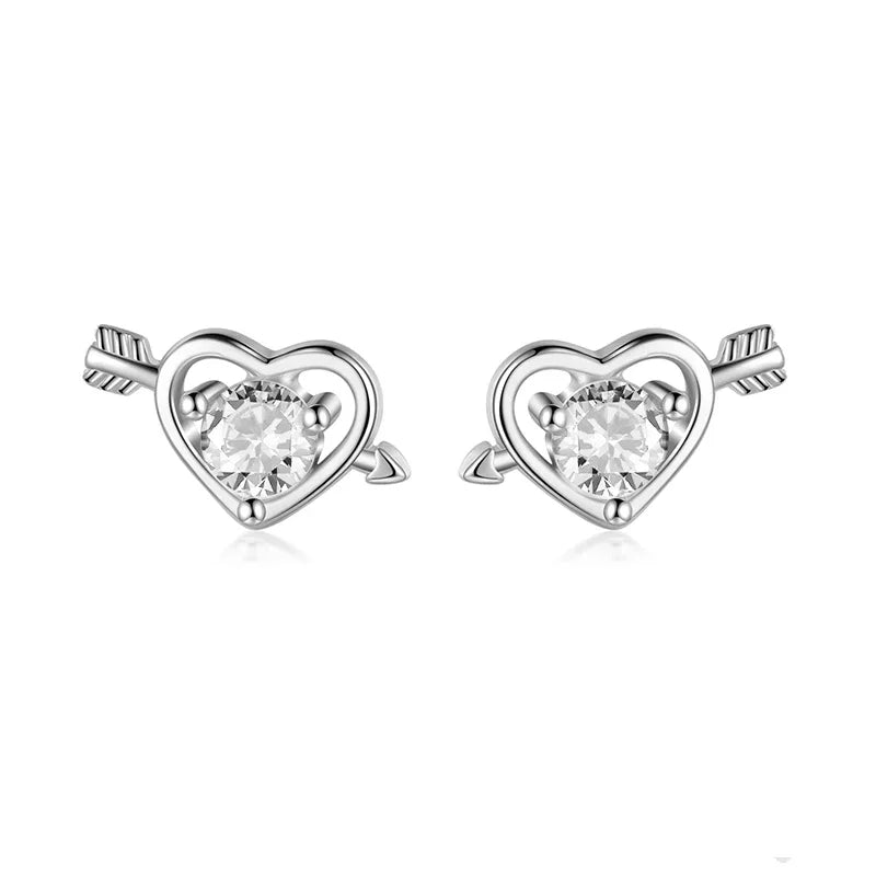 Aretes Corazón Blanco o Rosa