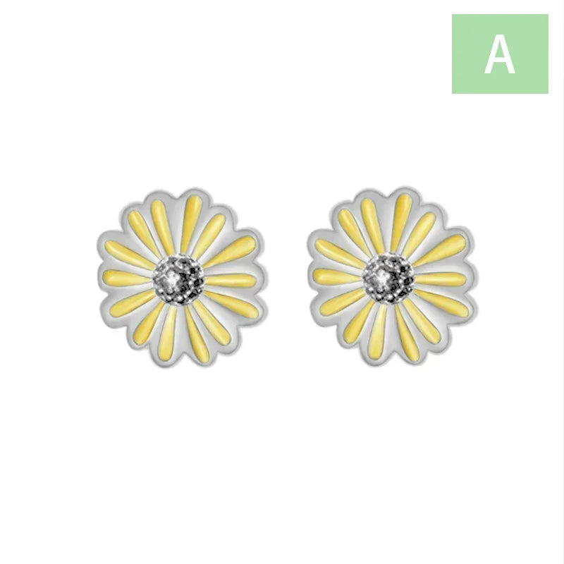 Aretes Flor en Cuatro Estilos