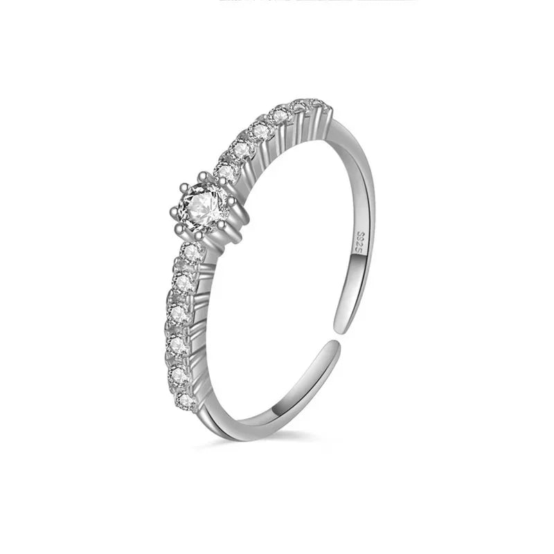 Anillo Abierto Geométrico Brillante
