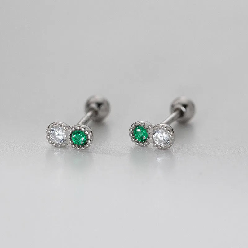 Aretes Zirconias Bicolor
