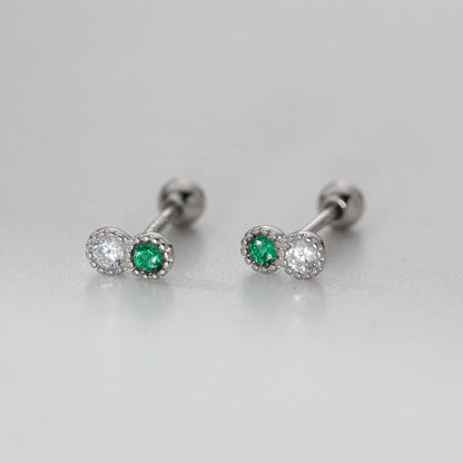 Aretes Zirconias Bicolor