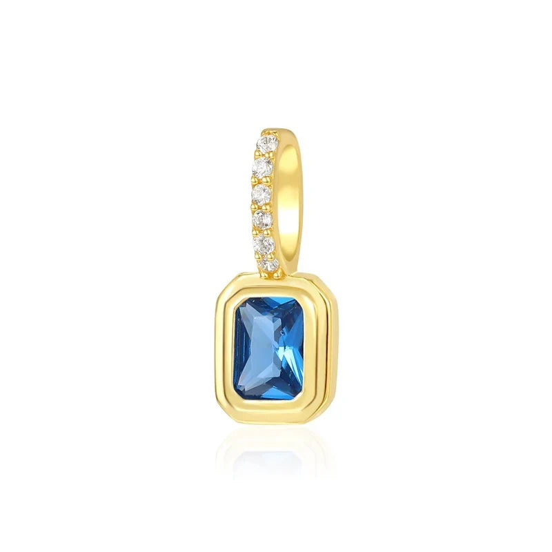 Dije Cuadrado con Zirconia de Color