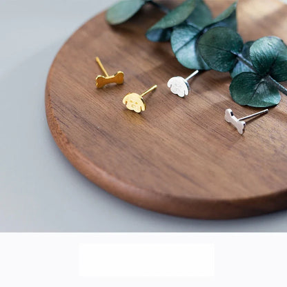 Aretes Asimétricos Hueso de Perrito