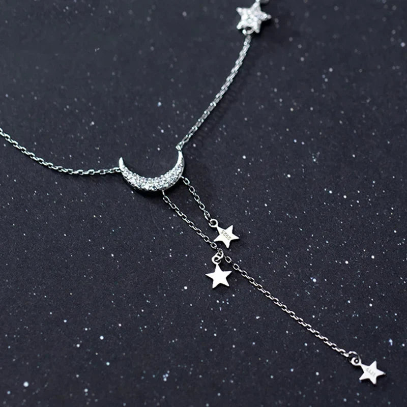Collar Luna y Estrella con Flecos
