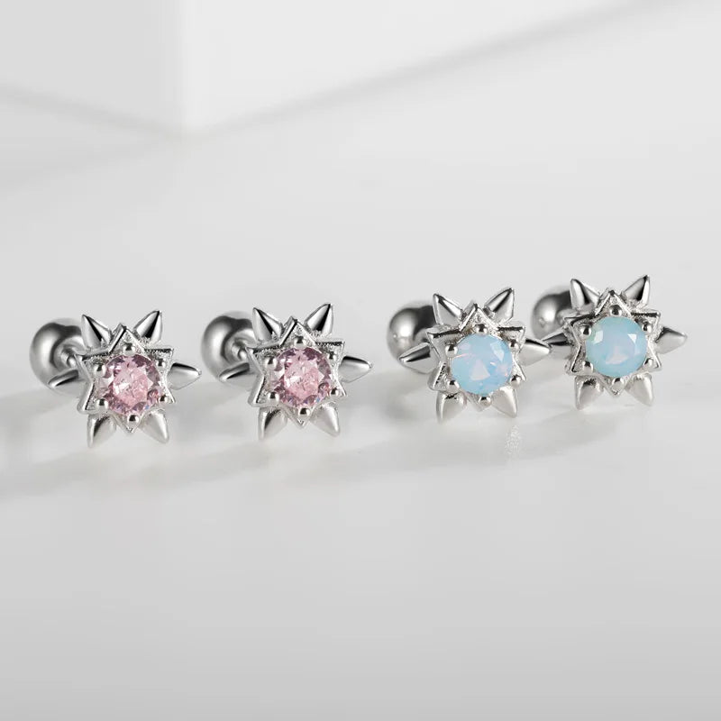 Aretes Estrella con Zirconia de Color