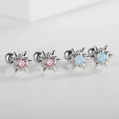 Aretes Estrella con Zirconia de Color