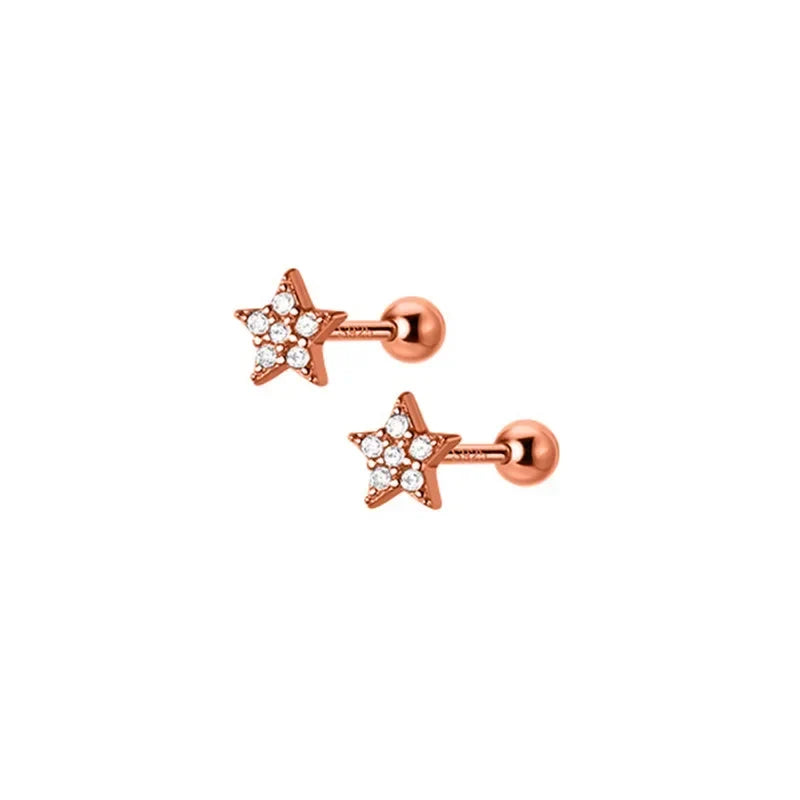 Aretes Mini Estrella con Zirconia