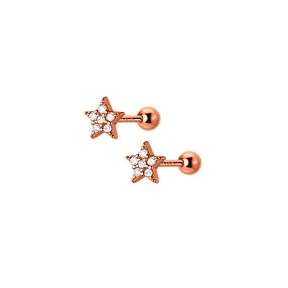 Aretes Mini Estrella con Zirconia