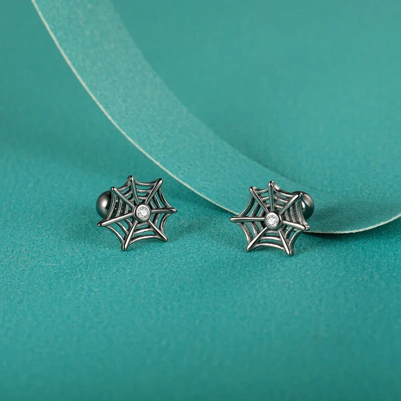 Aretes Telaraña Negra