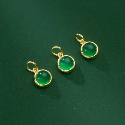 Dije Redondo de Calcedonia Verde