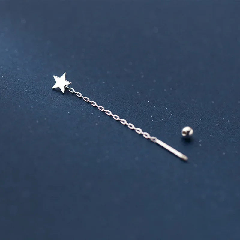 Aretes Largos Estrella con Cadena