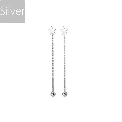 Aretes Largos Estrella con Cadena