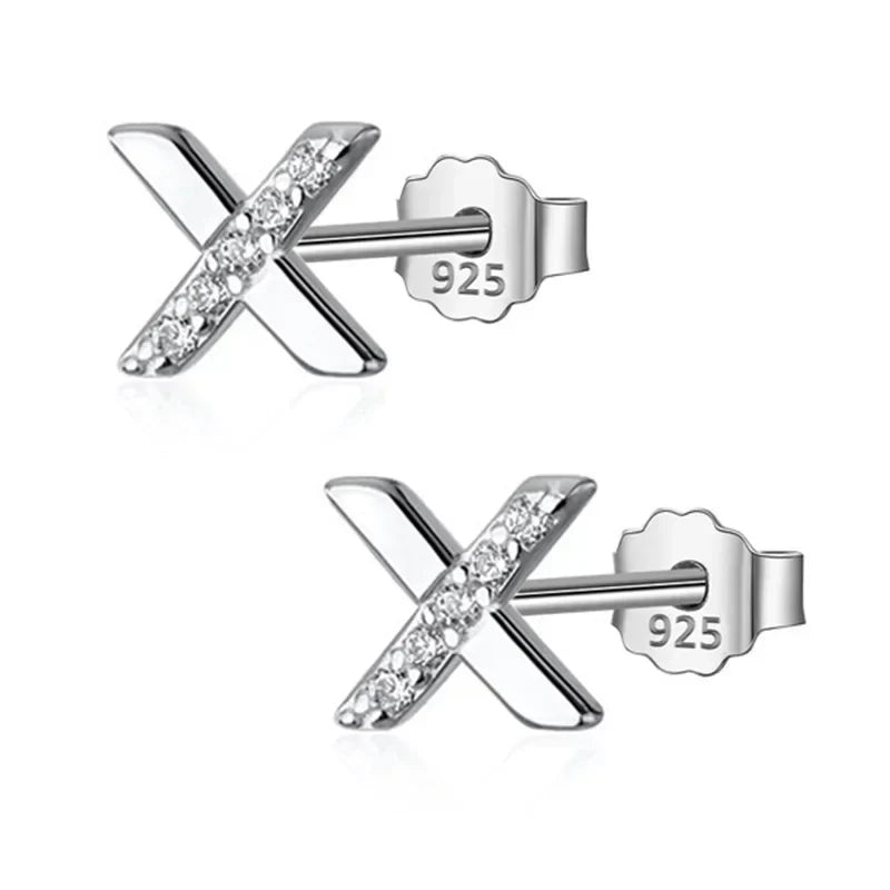 Aretes Letra X con Zirconias