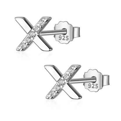 Aretes Letra X con Zirconias