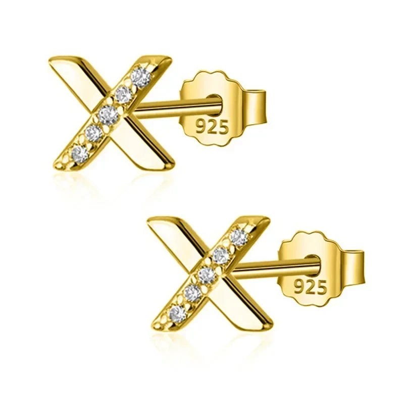 Aretes Letra X con Zirconias