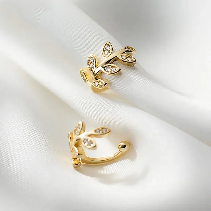 Ear Cuff Hojas con Zirconias