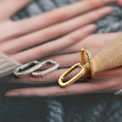Arracadas Elípticas con Zirconias