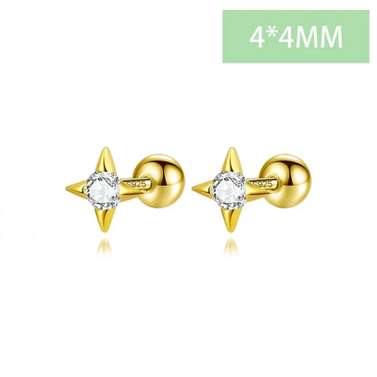 Aretes Estrella Minimalista con Zirconia