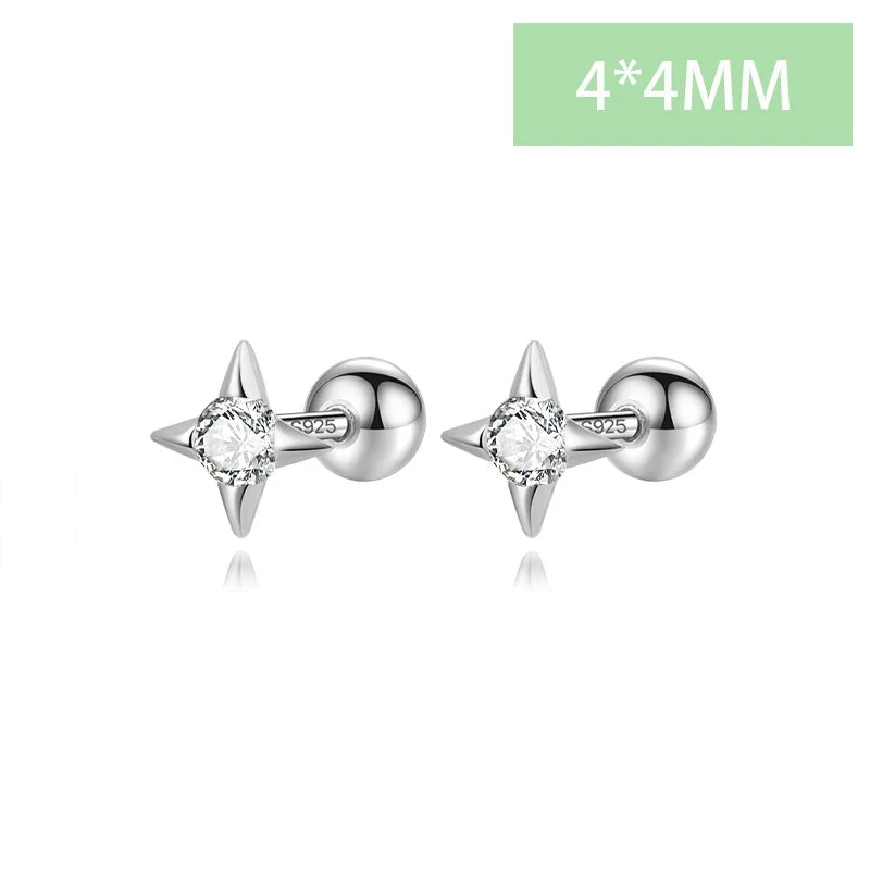 Aretes Estrella Minimalista con Zirconia
