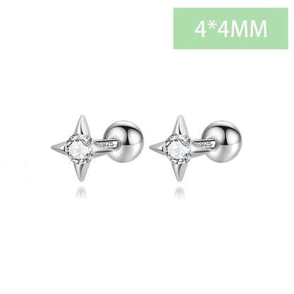 Aretes Estrella Minimalista con Zirconia