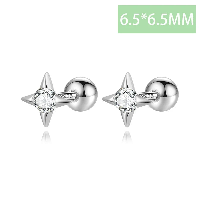 Aretes Estrella Minimalista con Zirconia