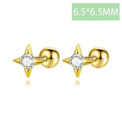 Aretes Estrella Minimalista con Zirconia