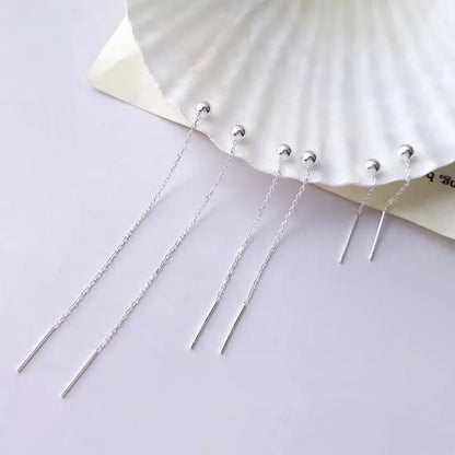 Aretes Largos de Cadena Fina