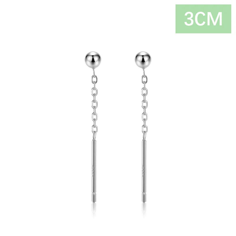 Aretes Largos de Cadena Fina