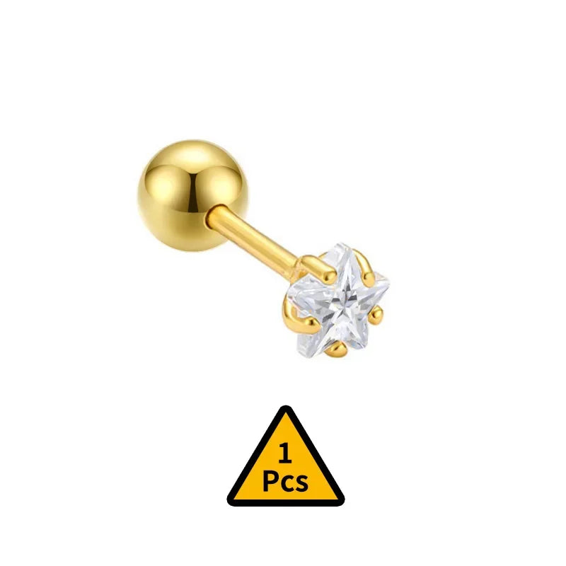 Aretes Cruz, Flor o Corona con Rosca
