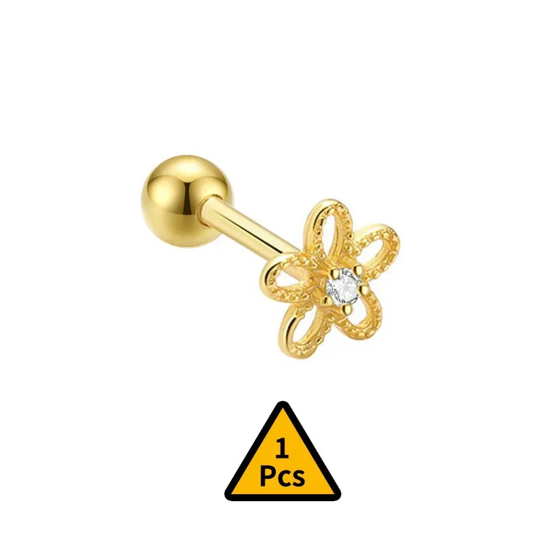 Aretes Cruz, Flor o Corona con Rosca