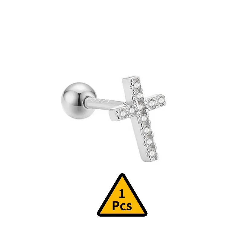 Aretes Cruz, Flor o Corona con Rosca