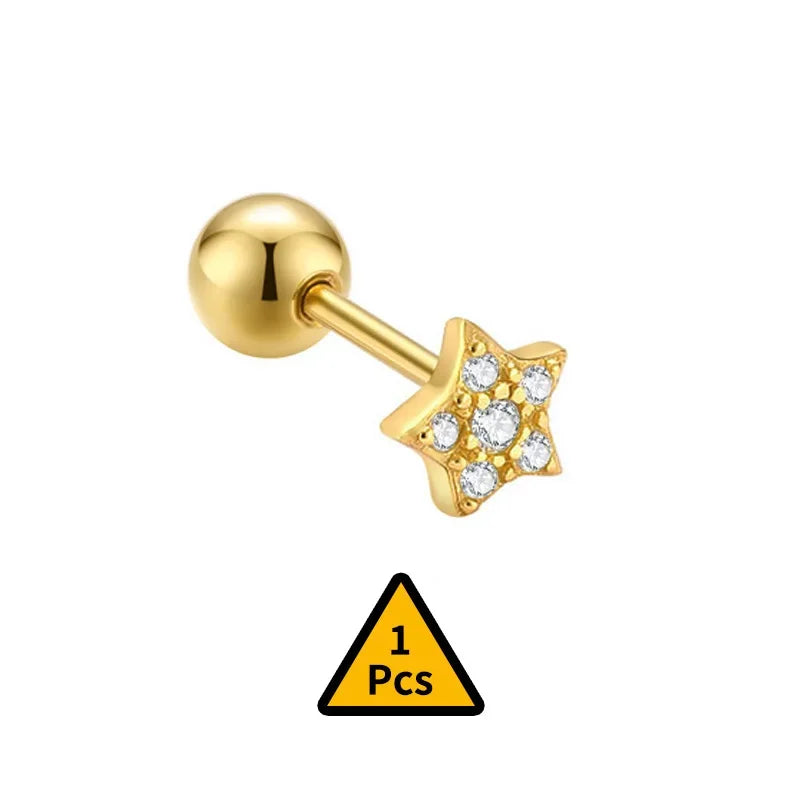 Aretes Cruz, Flor o Corona con Rosca