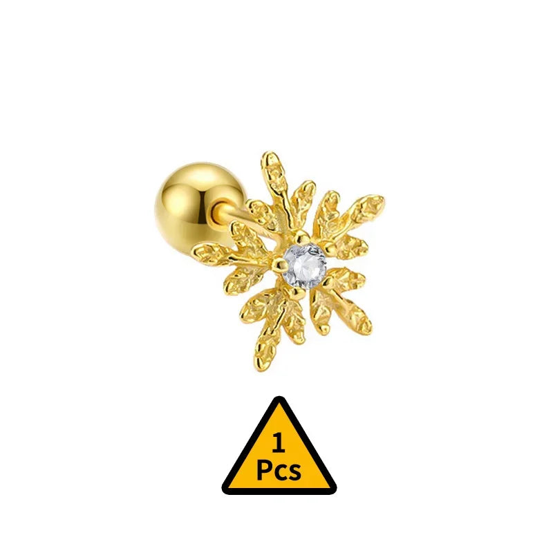 Aretes Cruz, Flor o Corona con Rosca