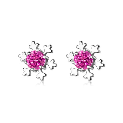 Aretes Copo de Nieve con Zirconias en Tres Colores