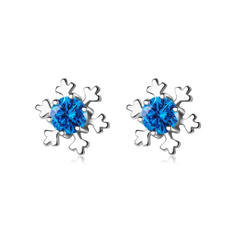 Aretes Copo de Nieve con Zirconias en Tres Colores